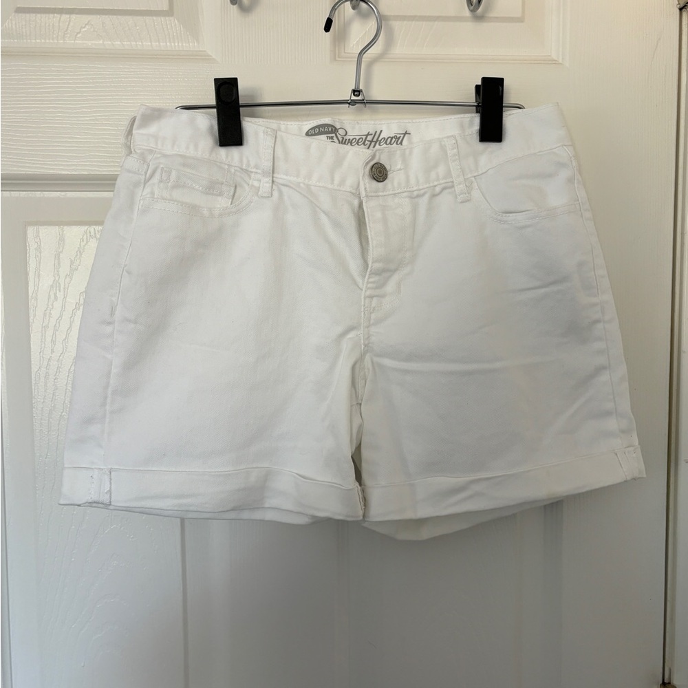 Women’s Old Navy The Sweetheart White Denim Shorts SZ 4